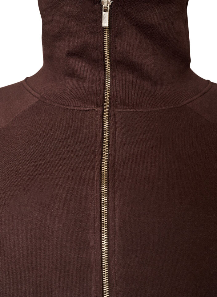 Cardigan sweat avec col montant et zip, Marron, Packshot image number 2