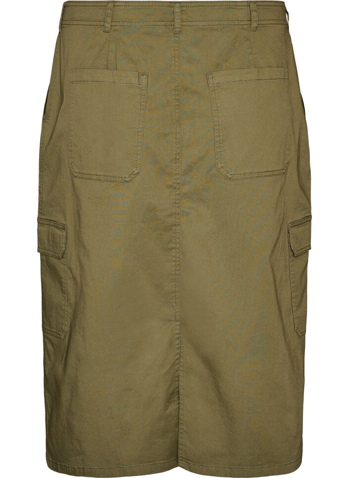 Jupe cargo en coton avec fente &agrave; l'arri&egrave;re, Vert, Packshot image number 1
