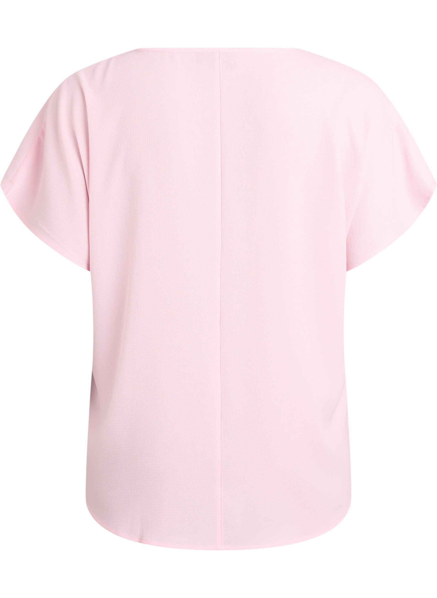 ZizziBlouse &agrave; manches courtes et encolure ronde, Rose, Packshot image number 1