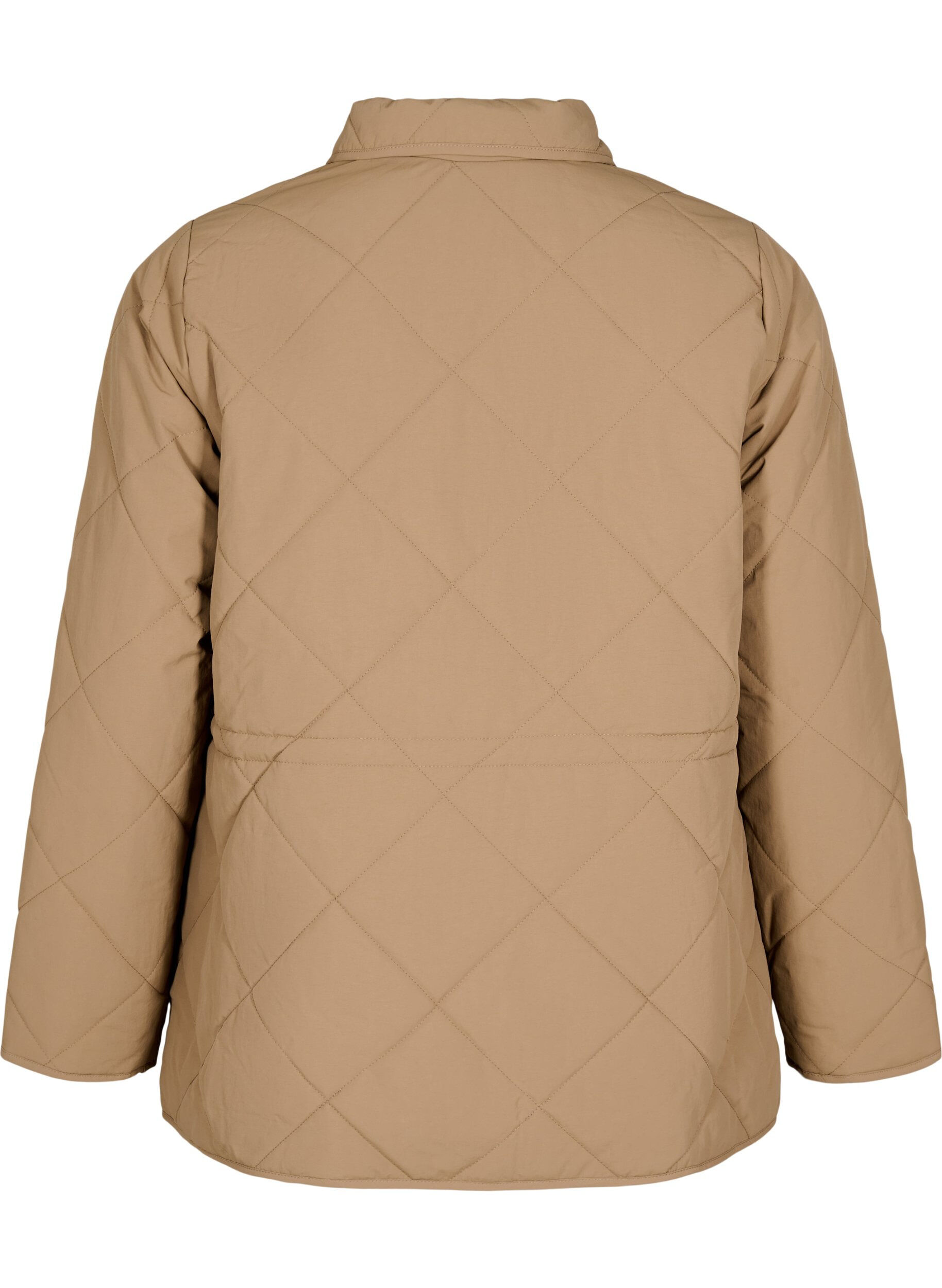 Zizzi Veste matelass&eacute;e avec col et poches, Camel, Packshot image number 1