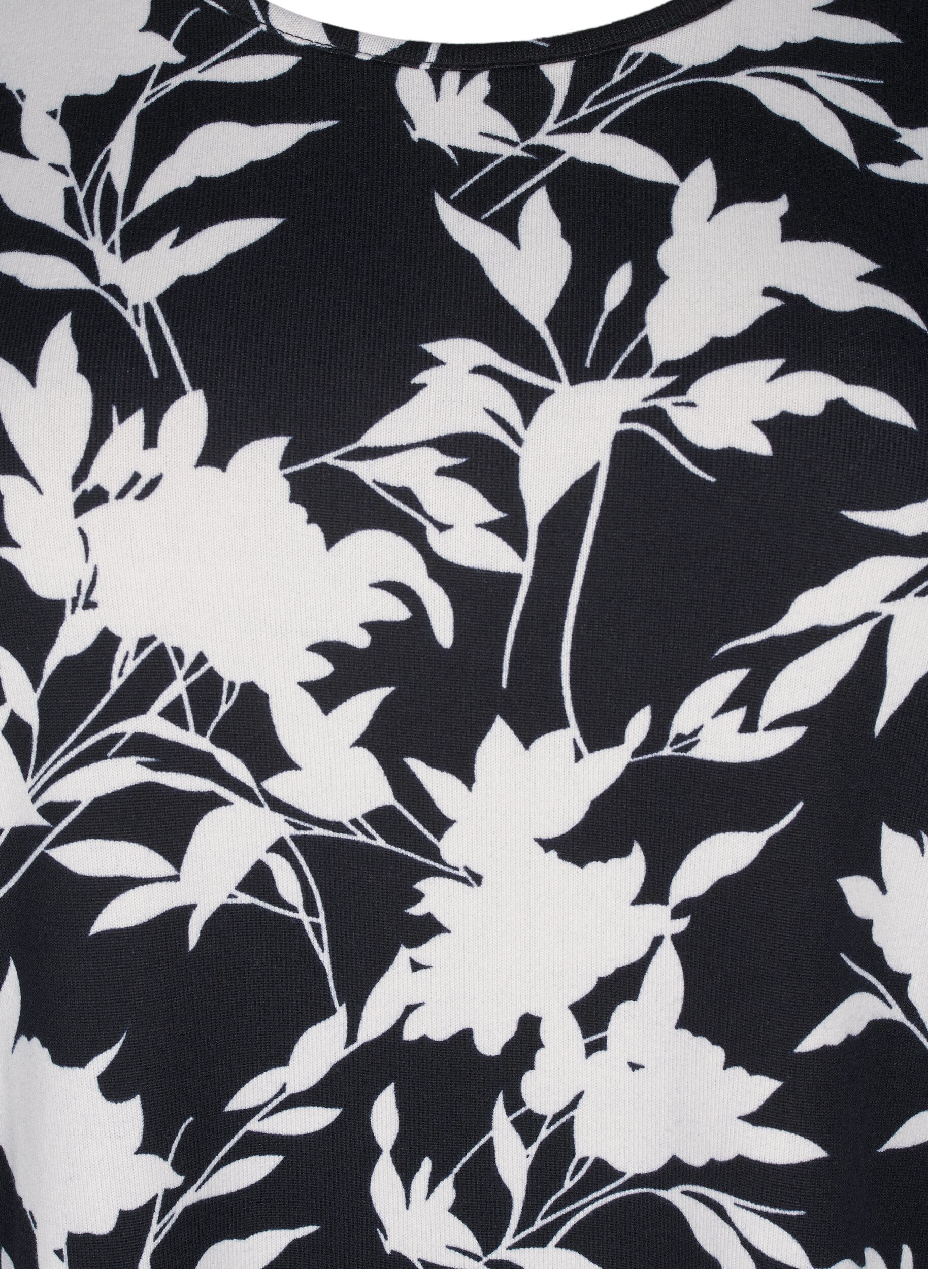 Zizzi Gemusterte Bluse mit langen &Auml;rmeln, Blau, Packshot image number 2