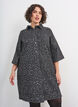 Robe en denim avec sequins et manches 3/4, Noir, Model image number 0