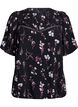Gebl&uuml;mte Bluse mit kurzen &Auml;rmeln, Schwarz, Packshot image number 0