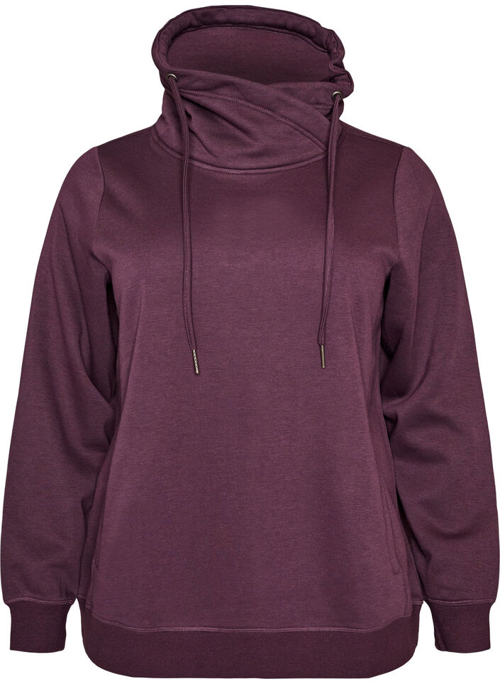 Sweatshirt mit Stehkragen und Taschen, Lila, Packshot image number 0