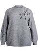 Pull brod&eacute; de perles, Gris, Packshot image number 0