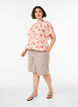 Blouse coupe ballon avec manches papillon, Corail, Model image number 0