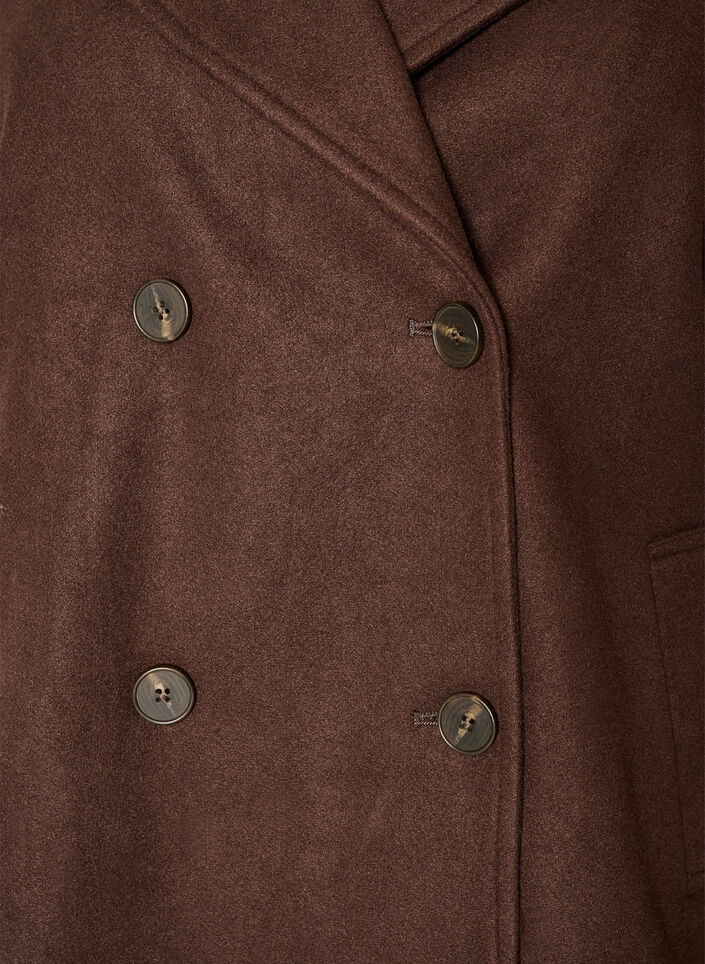 Manteau court avec fermeture &agrave; double-boutonnage, Marron, Packshot