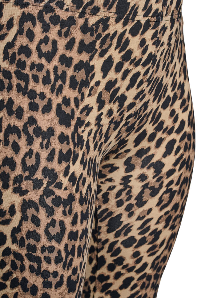 Viskose Leggings mit Leopardendruck, Braun, Packshot image number 2