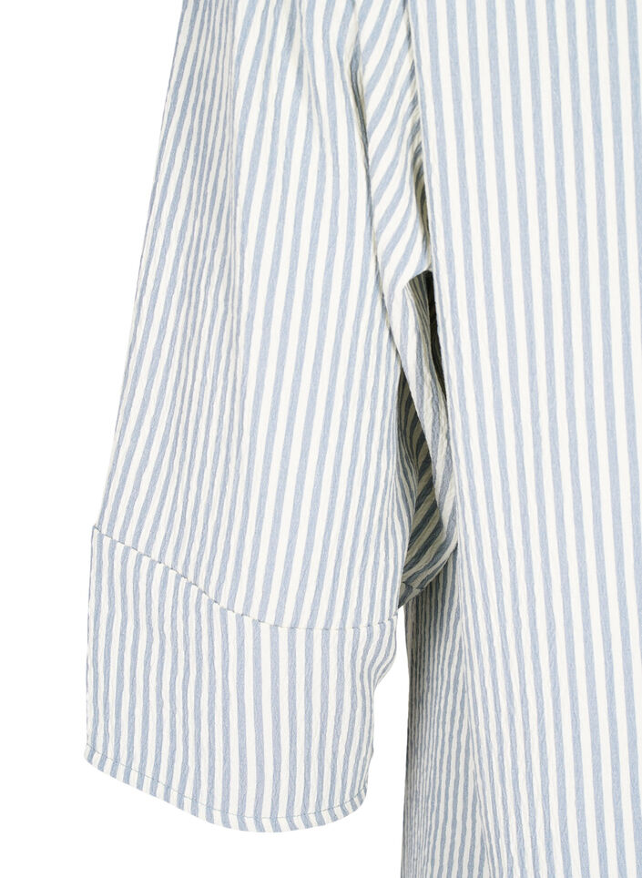 Robe rayée à manches 3/4, Blue Stripe, Packshot image number 3