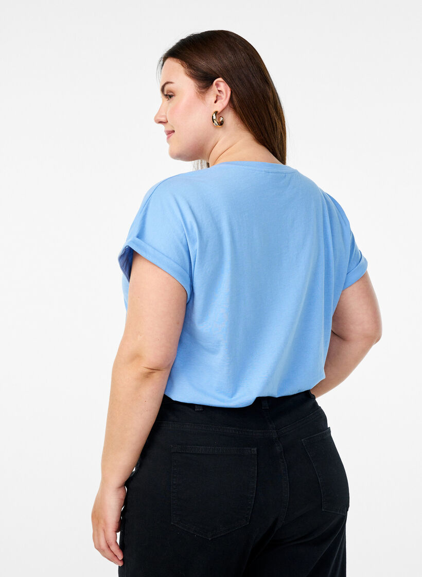 Lot de deux t-shirts &agrave; manches courtes, Bleu Clair, Model image number 2