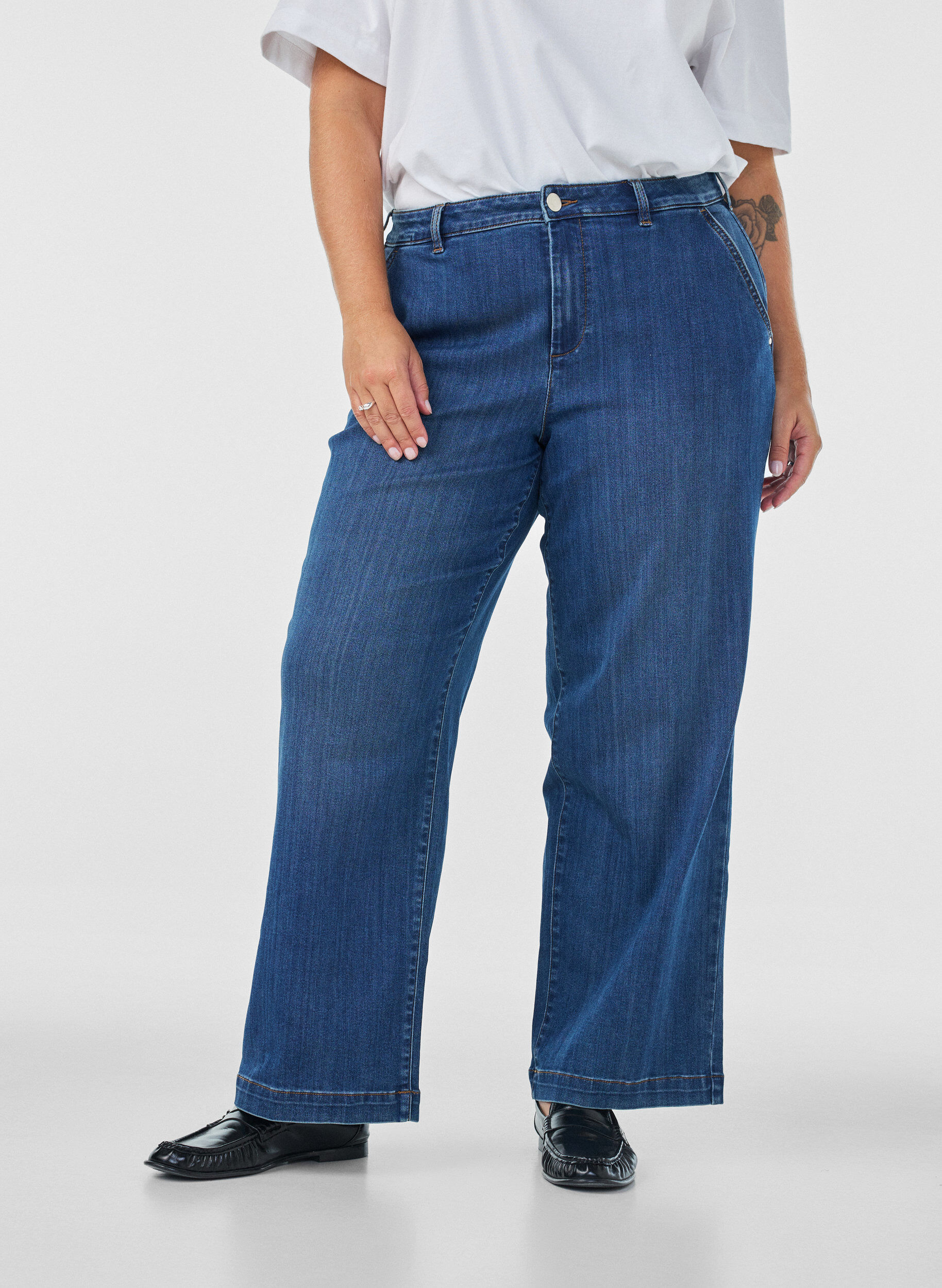 ZizziJean Myra coupe large taille haute, Bleu, Model image number 2