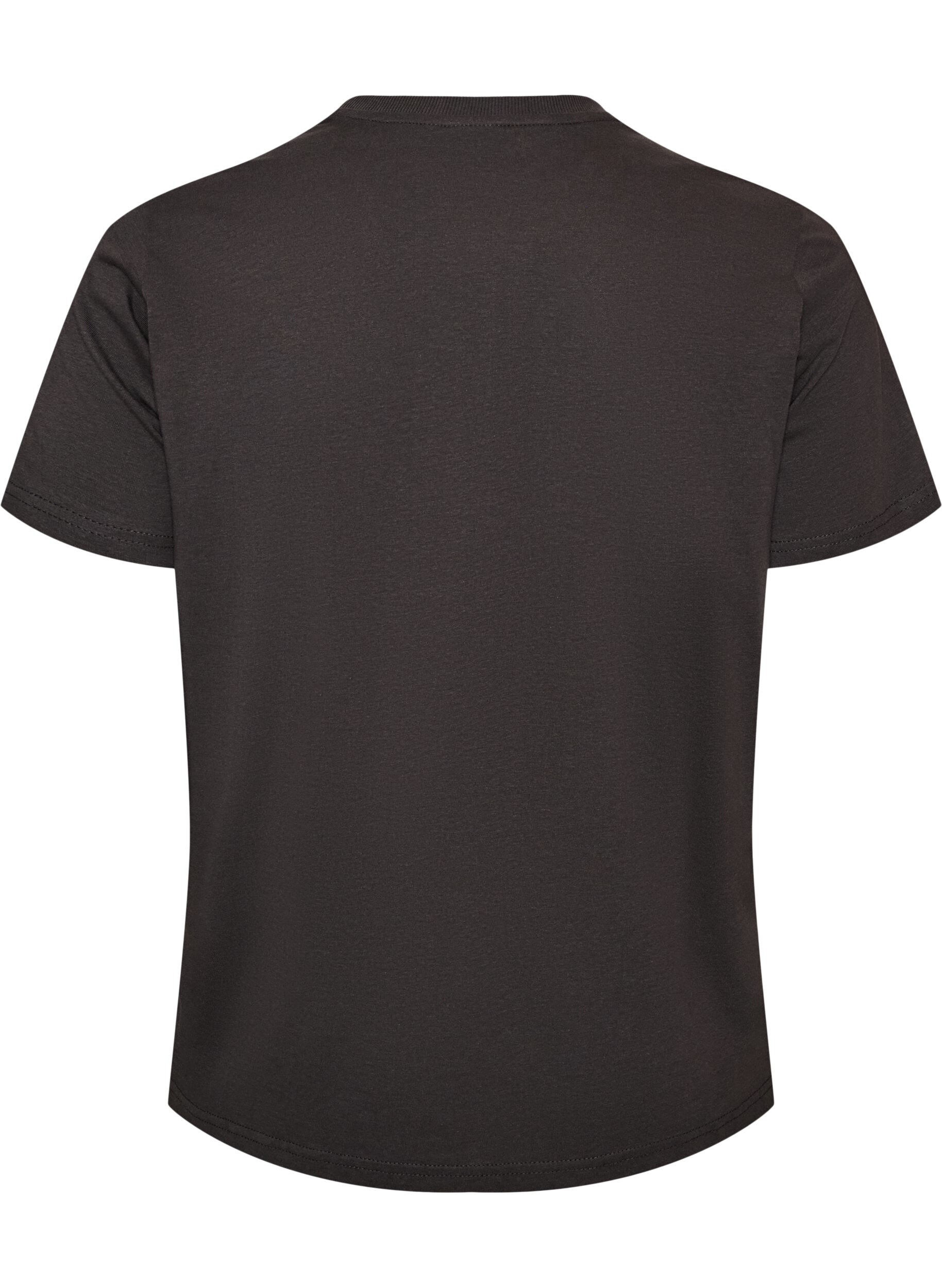 ZizziT-shirt en coton avec imprim&eacute; devant, Gris anthracite, Packshot image number 1