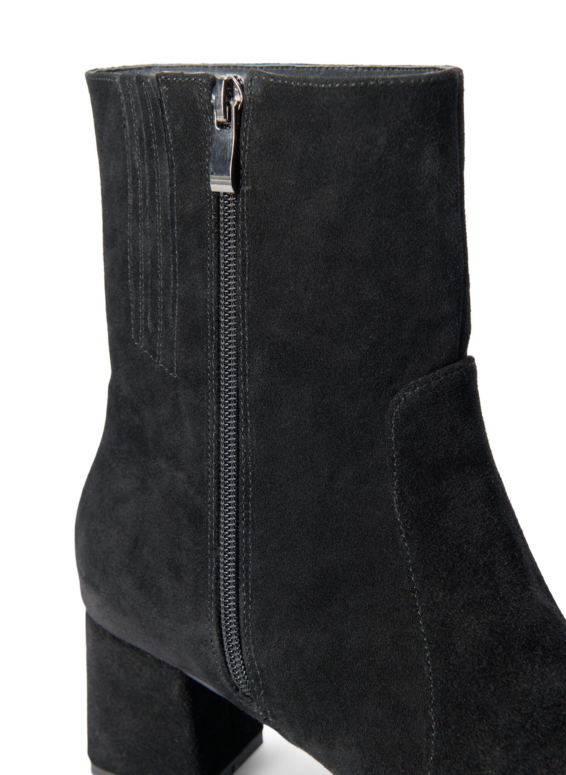 Zizzi Extra-Weite - Kn&ouml;chenstiefel aus Wildleder mit Absatz, Black, Packshot image number 4