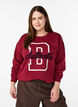 Sweatshirt mit Frottee-Schriftzug, Dunkles Bordeaux, Model image number 0