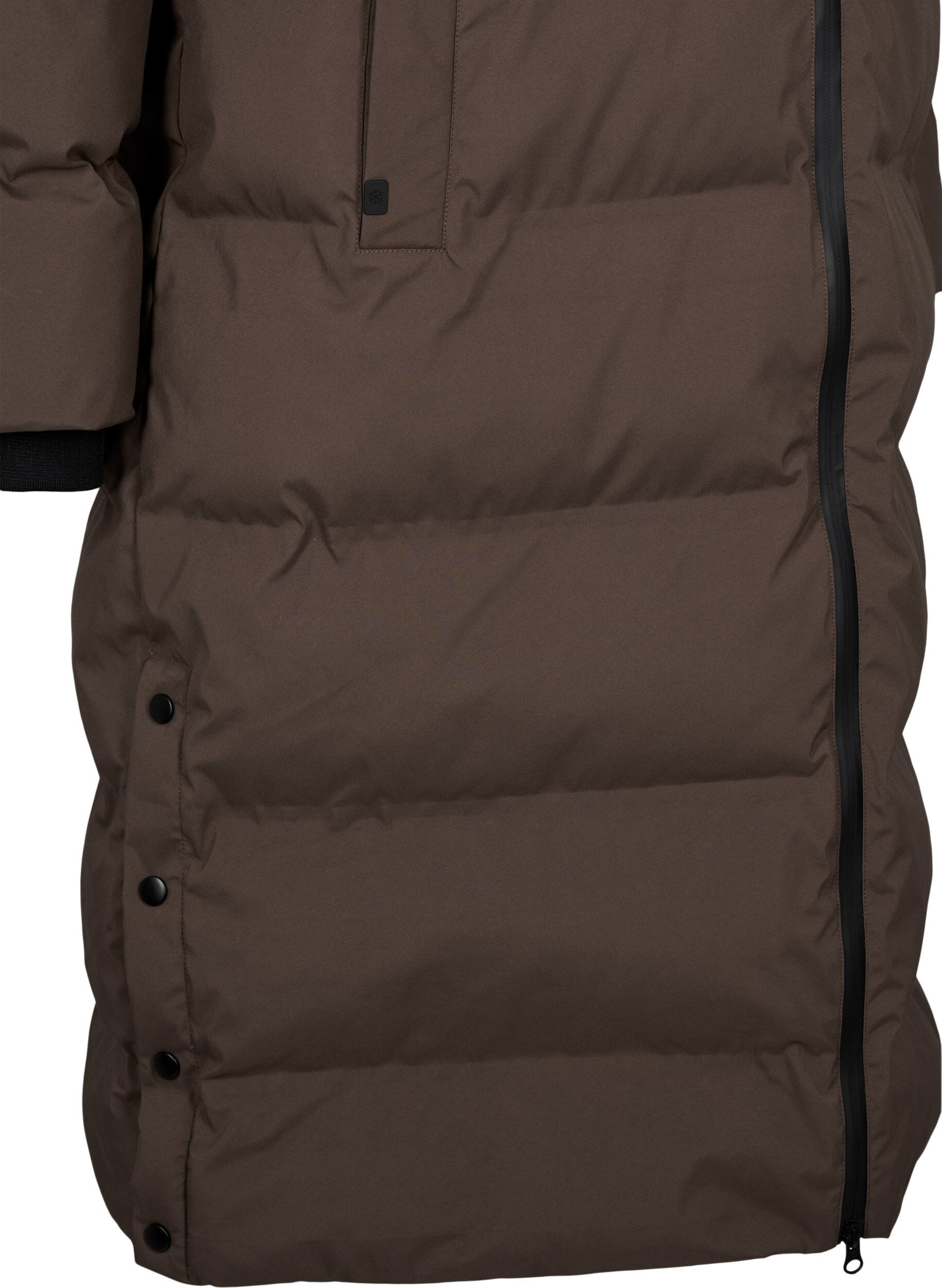 Zizzi Manteau d'hiver long et matelass&eacute; avec capuche, Marron, Packshot image number 3