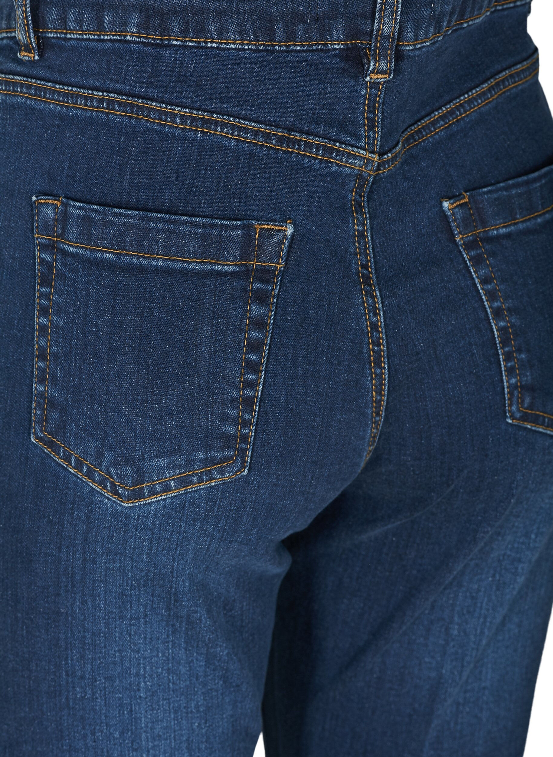 Zizzi Ellen Bootcut-Jeans mit hoher Taille, Blau, Packshot image number 3