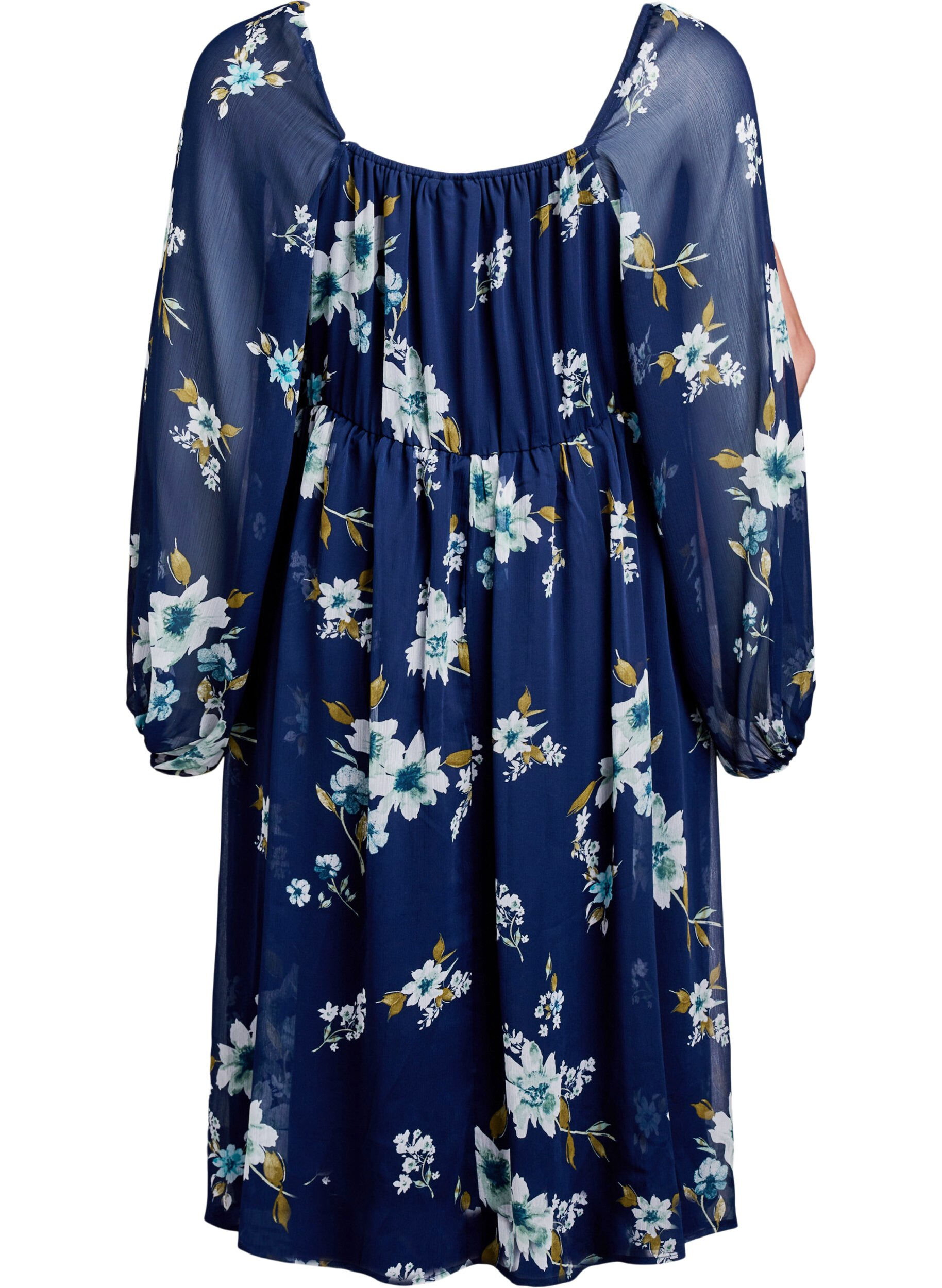 ZizziRobe de soir&eacute;e en mousseline &agrave; manches longues, Bleu, Packshot image number 1