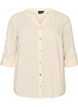Baumwollbluse mit V-Ausschnitt, Vanille, Packshot image number 0