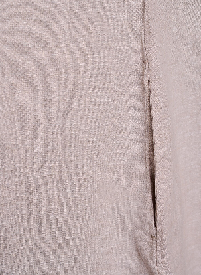 Tunique coupe trap&egrave;ze en lin et viscose, Beige, Packshot image number 4