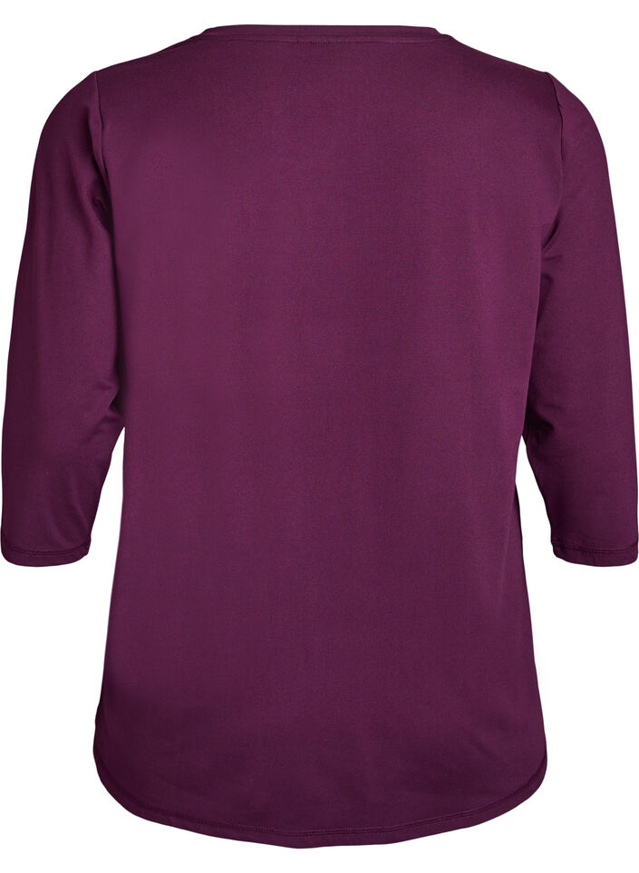 Haut de sport &agrave; manches 3/4, Violet, Packshot image number 1