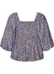 Bluse mit Smock und Karree-Ausschnitt, Blau, Packshot image number 1