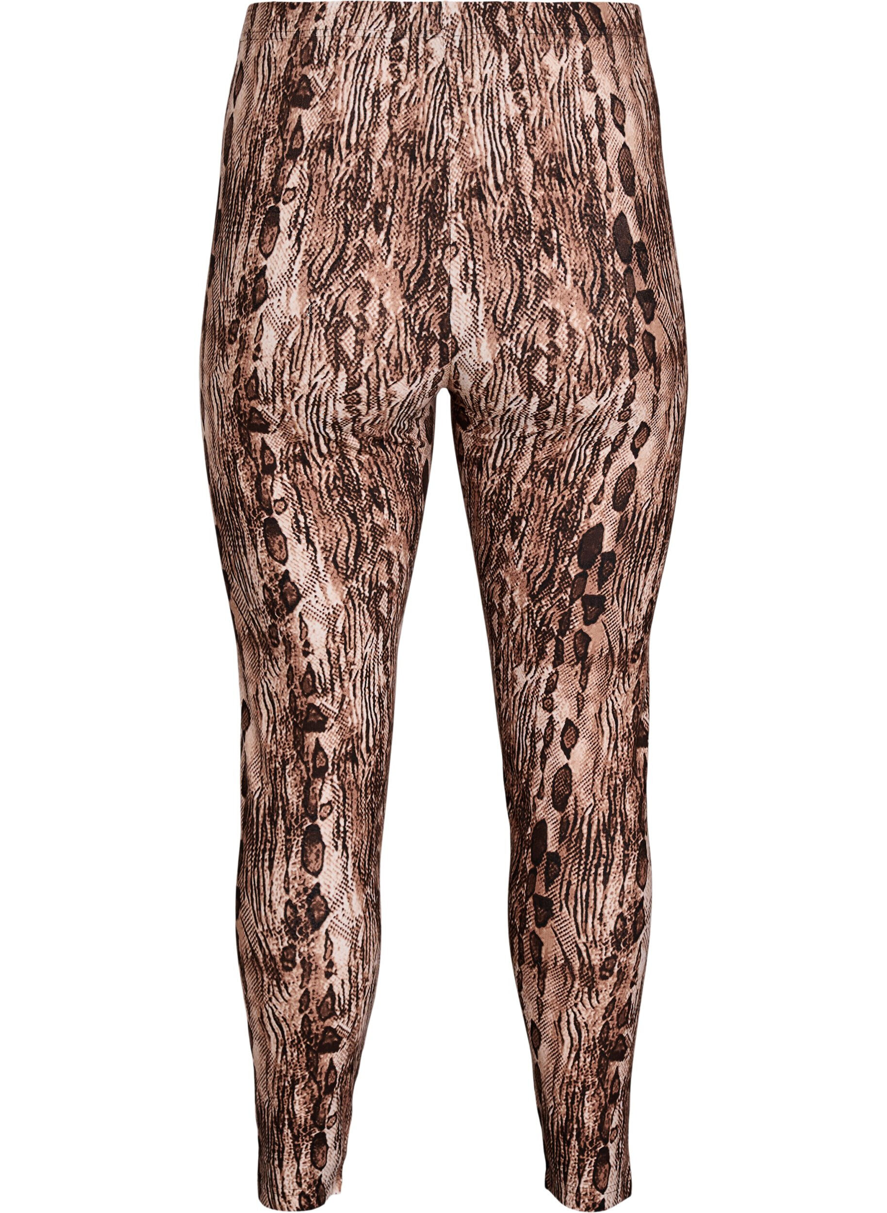 Zizzi Leggings en viscose imprim&eacute; z&egrave;bre, Marron, Packshot image number 1