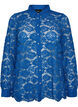 Chemise en dentelle avec boutons nacr&eacute;s, Bleu, Packshot image number 0