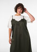 Kleid aus Satin mit Spitze und asymmetrischem Saum, Gr&uuml;n, Model image number 2