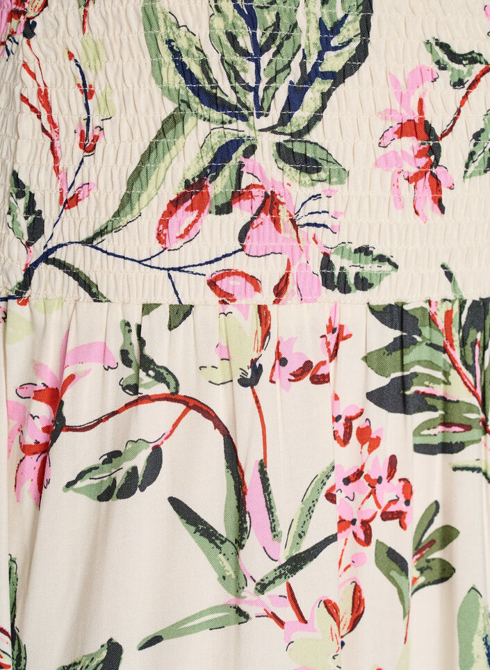 Jupe longue en viscose avec smocks, Vanille, Packshot image number 2