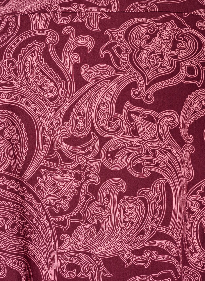 Robe courte en coton avec un ourlet &eacute;lastique et des manches longues, Bordeaux fonc&eacute;, Packshot image number 2