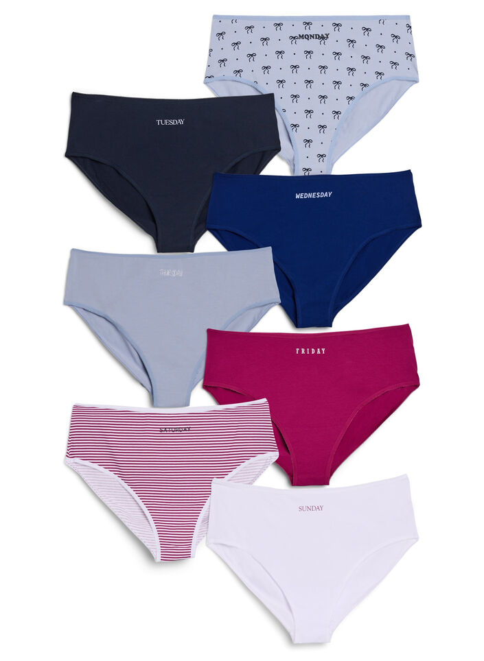 7-pack de culottes avec une taille standard, Bleu, Packshot image number 0