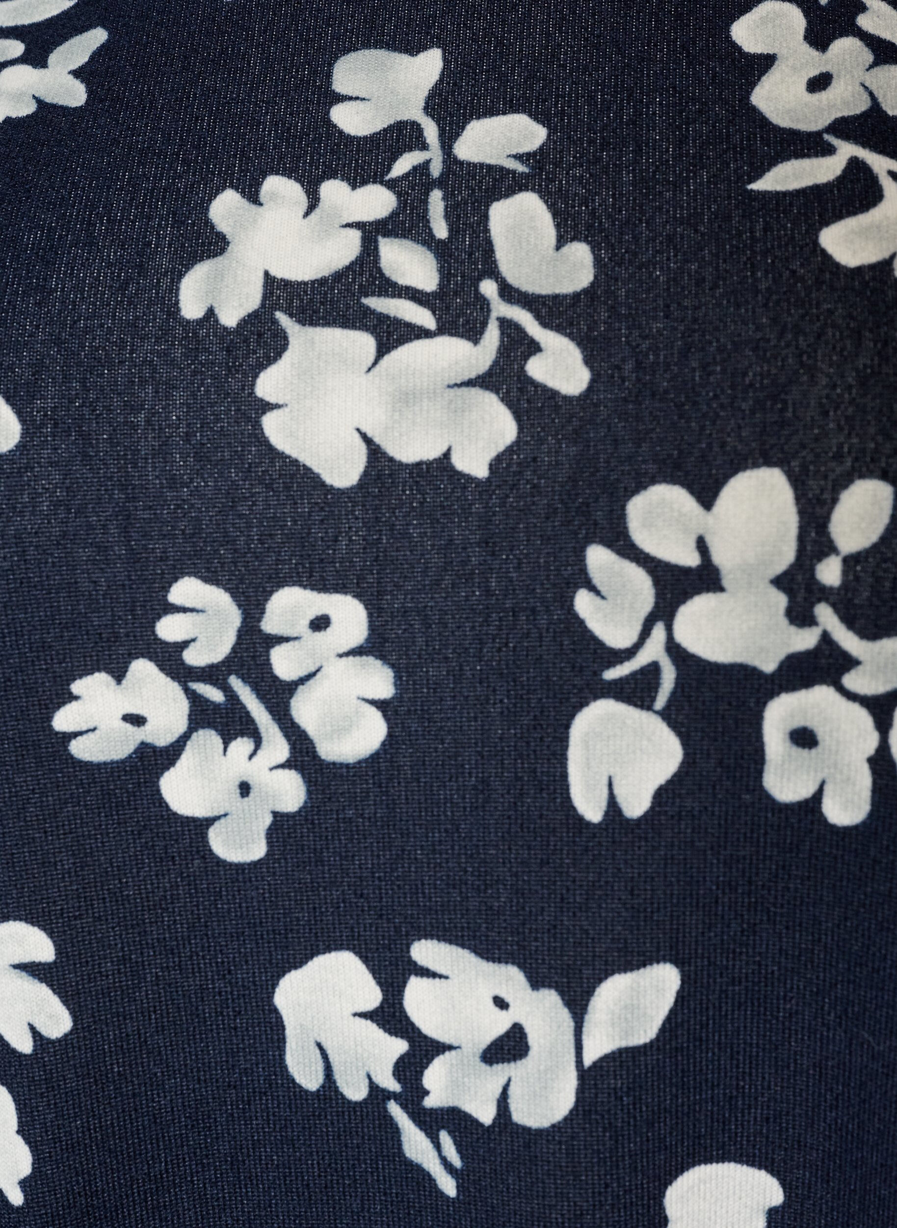 ZizziBluse mit Blumenmuster und langen &Auml;rmeln, Blau, Packshot image number 2