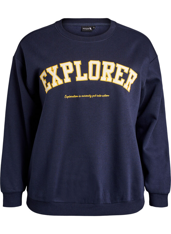 Sweatshirt mit Statement-Detail, Blau, Packshot image number 0