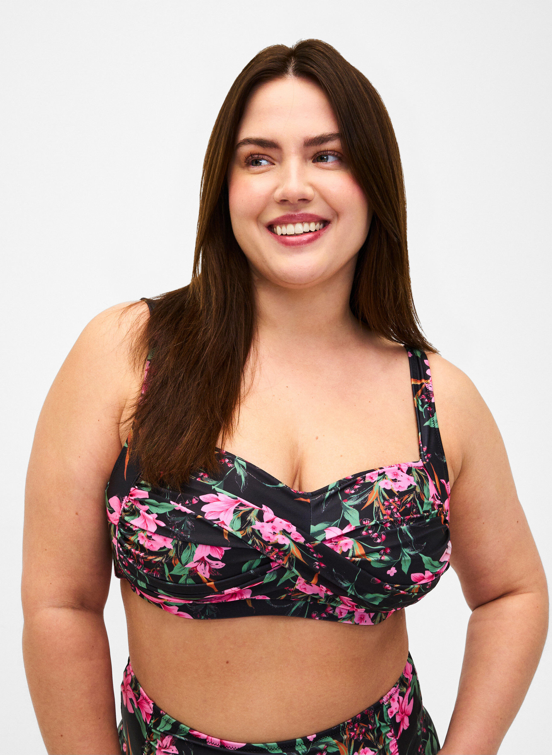 Zizzi Bedrucktes Bikini-Top, Palm Leaf AOP, Model image number 2