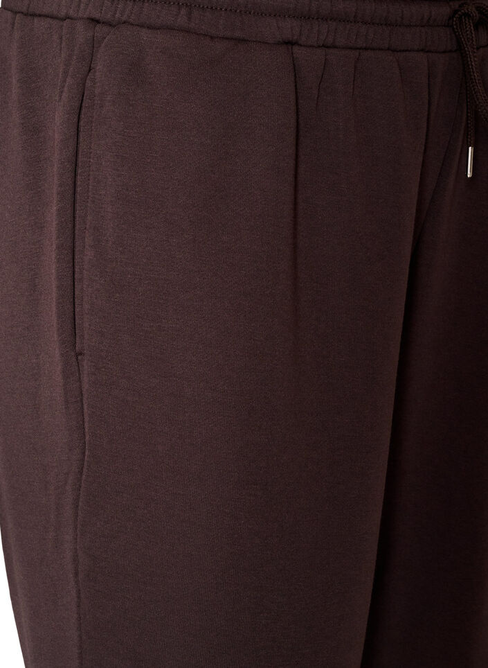 Pantalon de jogging taille haute avec cordon de serrage, Marron, Packshot image number 2