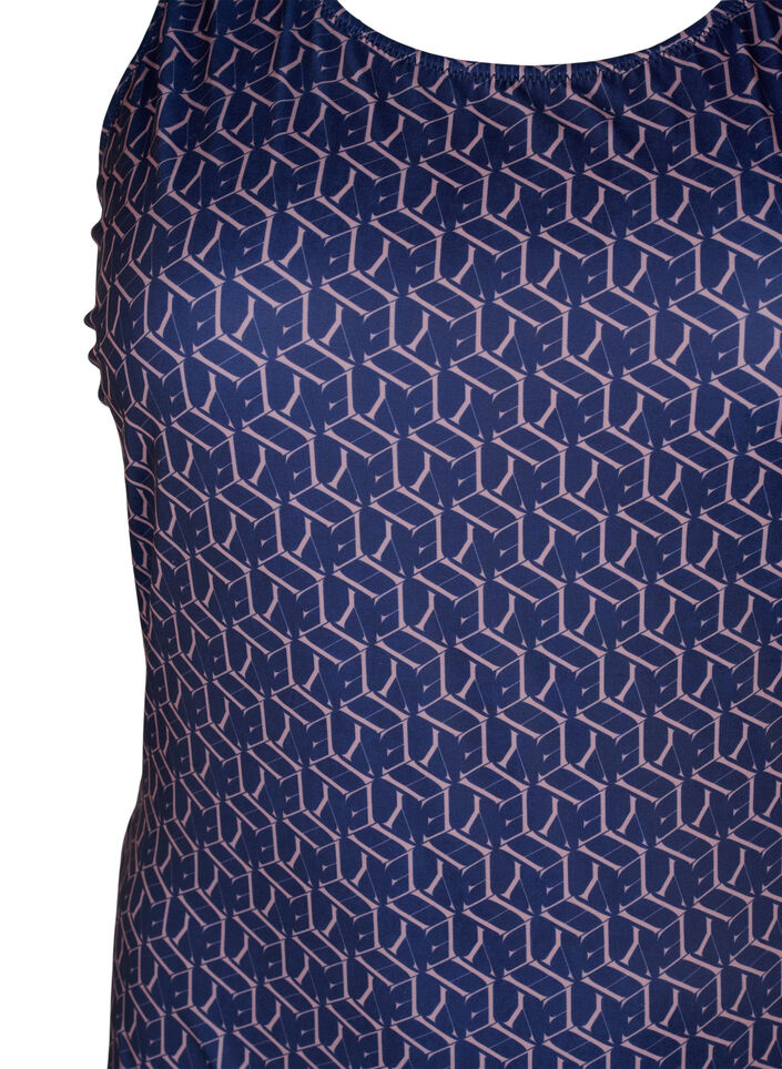 Badeanzug mit Print und Kreuz am Rücken, Text Print, Packshot image number 2