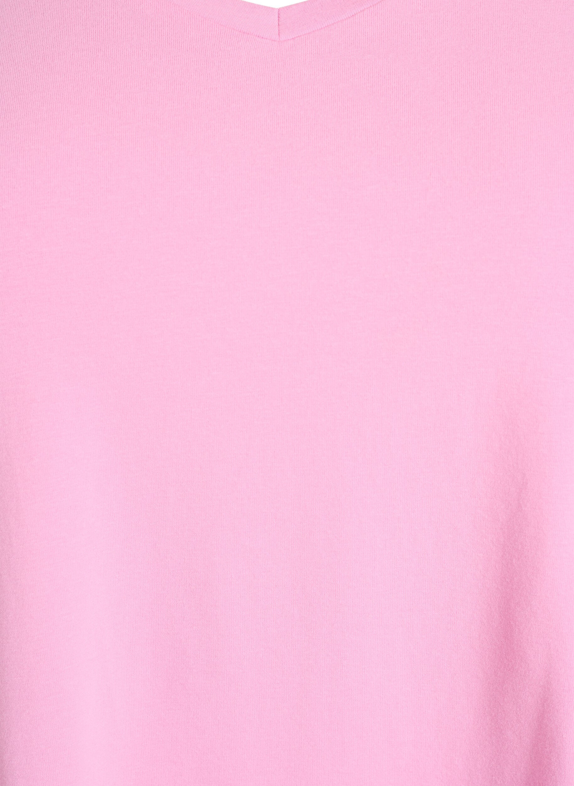 ZizziT-shirt Basic en coton uni, Rose, Packshot image number 2