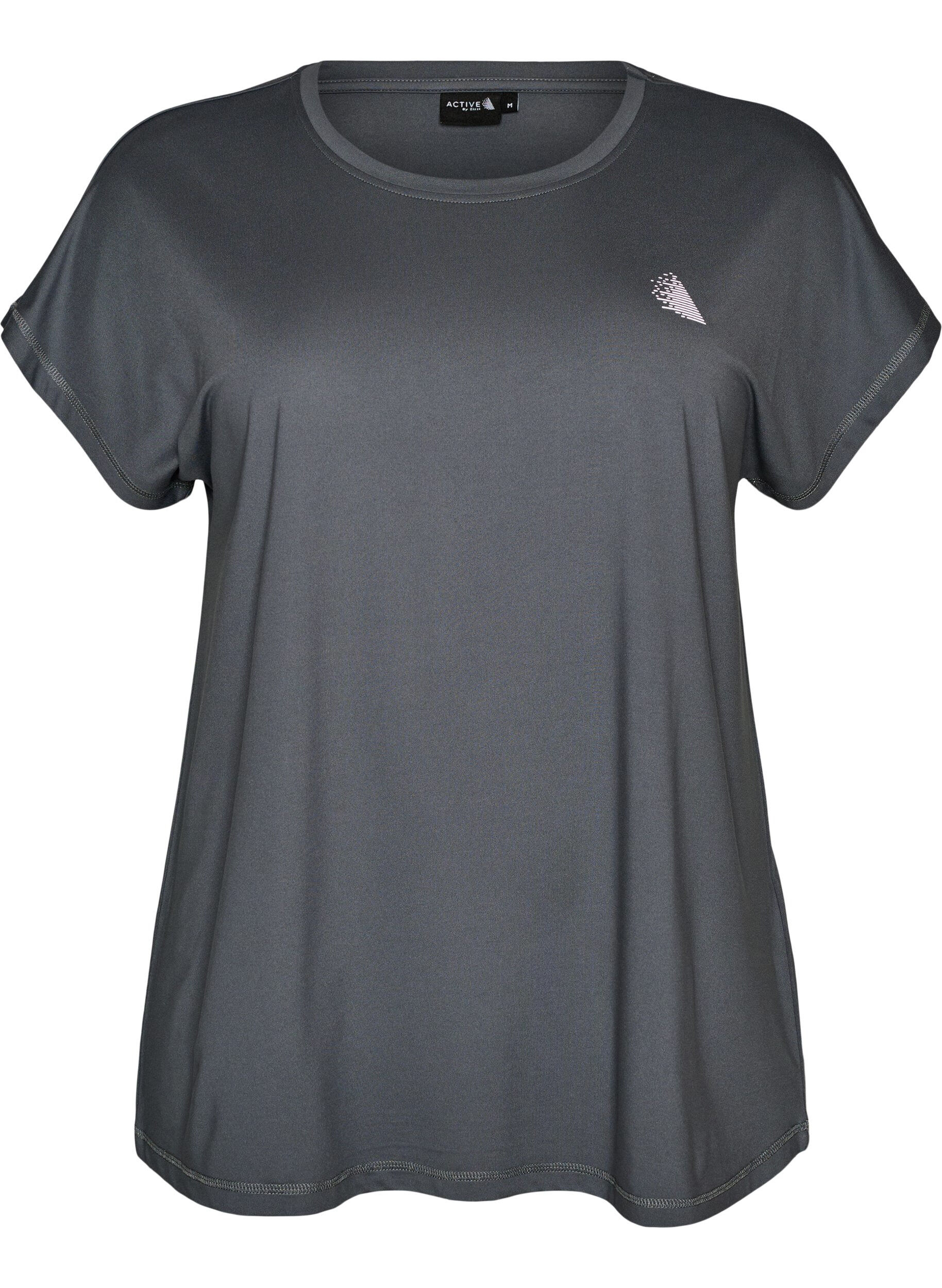 ZizziT-shirt de sport couleur unie, Gris, Packshot image number 0