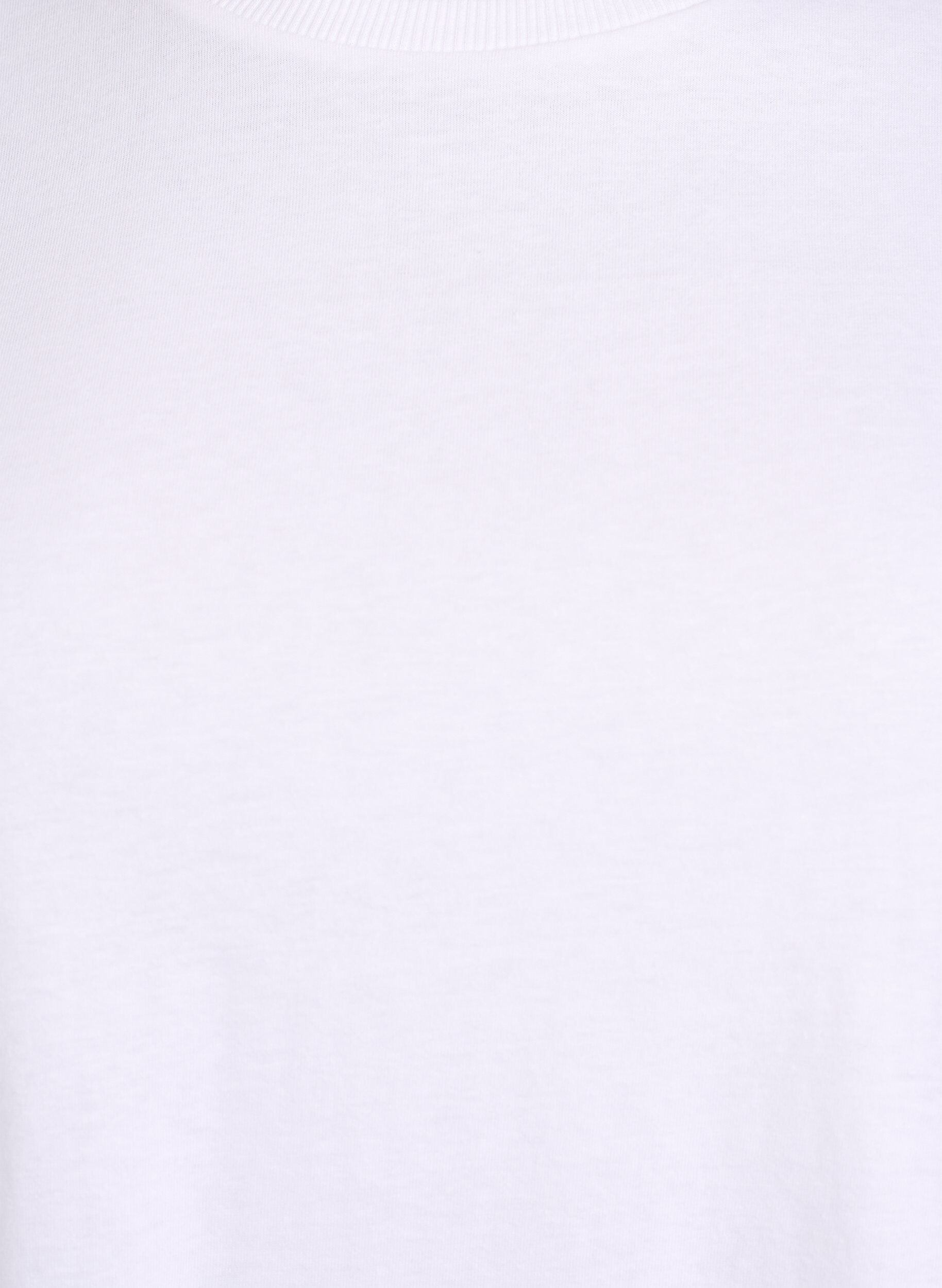 Zizzi Basic-T-Shirt aus Baumwolle mit Schulterpolstern, Wei&szlig;, Packshot image number 2