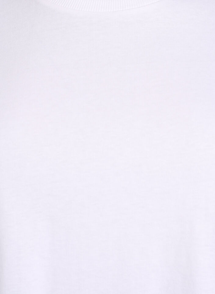 T-shirt basic en coton avec épaulettes, Blanc, Packshot image number 2