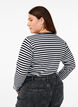 Gestreifte Bluse mit langen Ärmeln, Schwarz, Model image number 2