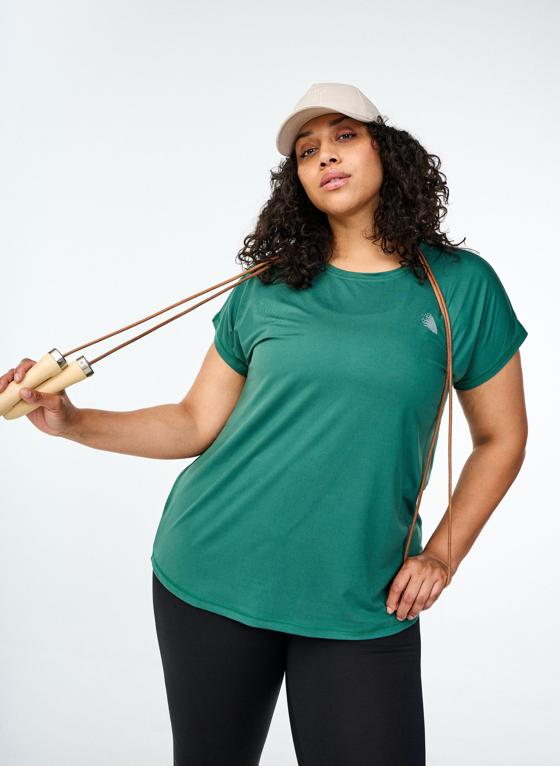 Zizzi Unifarbenes T-Shirt f&uuml;rs Training, Gr&uuml;n, Image image number 0