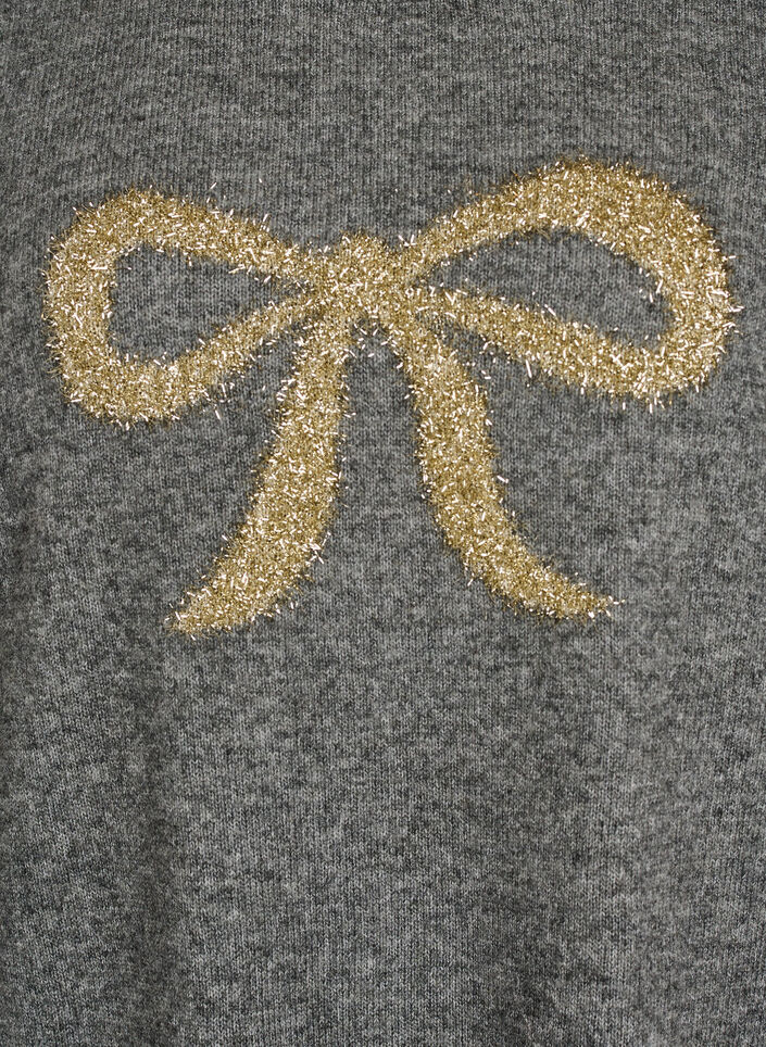 Pull avec n&oelig;ud &agrave; paillettes, Gris, Packshot image number 2