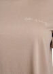 T-shirt avec imprim&eacute; de texte et col rond, Marron, Packshot image number 2