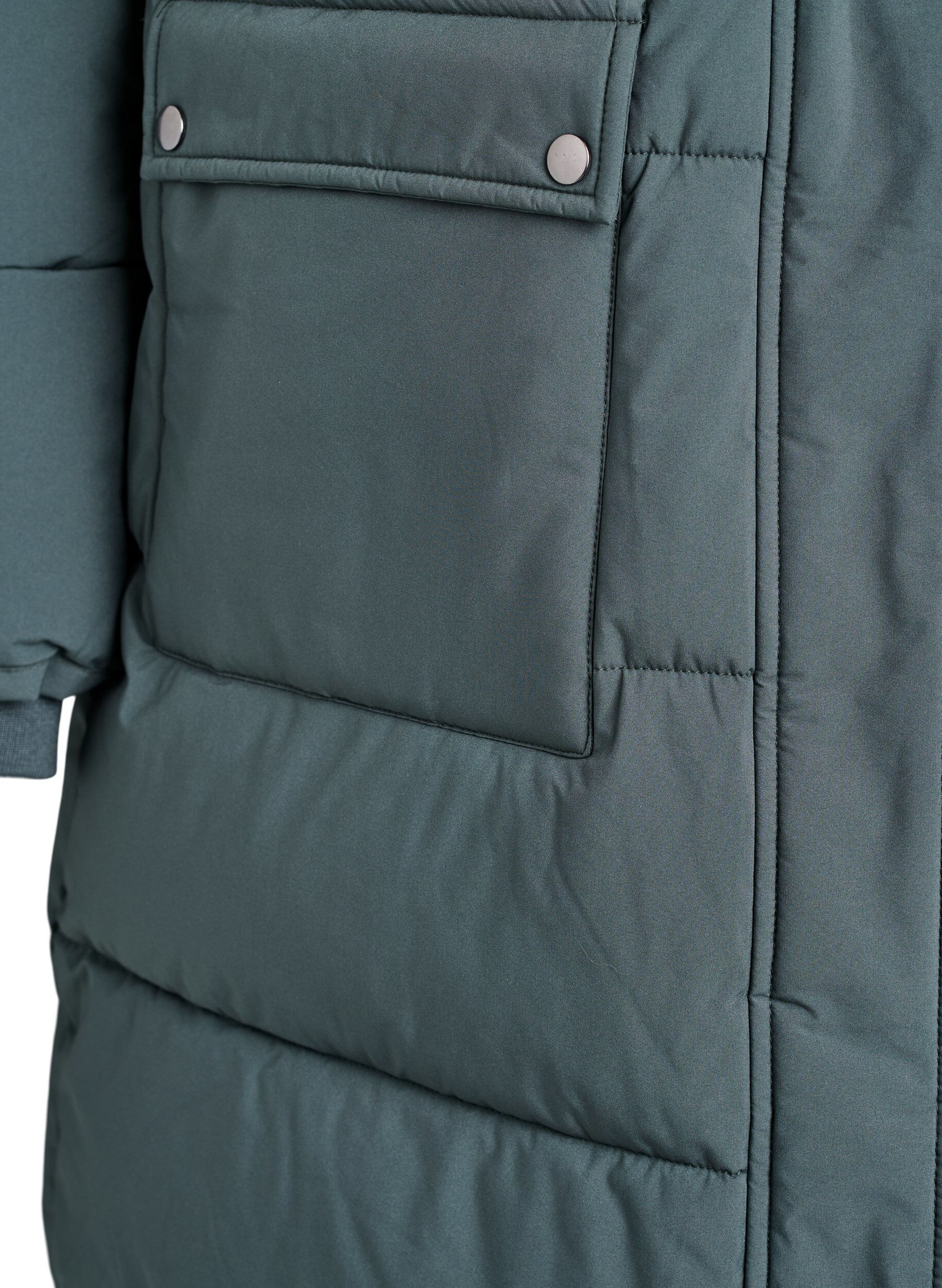 Zizzi Wasserabweisender Parka mit Kunstpelzkragen, Gr&uuml;n, Packshot image number 3