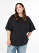 Oversize-T-Shirt mit halben Ärmeln, Schwarz, Model image number 0