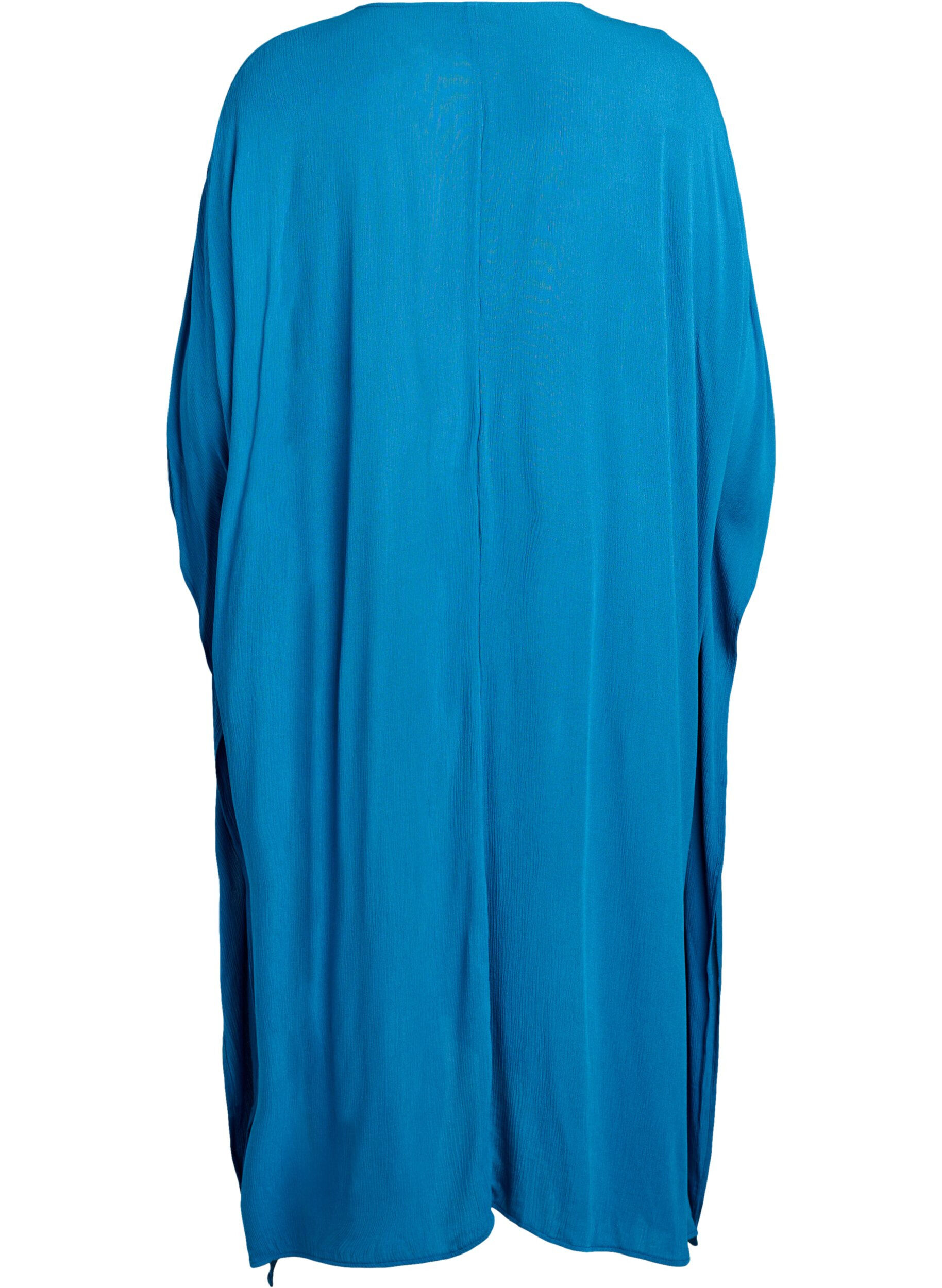 Zizzi Kaftan-Strandkleid mit Kn&ouml;pfen, Blau, Packshot image number 1