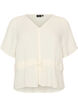 Bluse mit Struktur und Taillenbindung, Vanille, Packshot image number 0