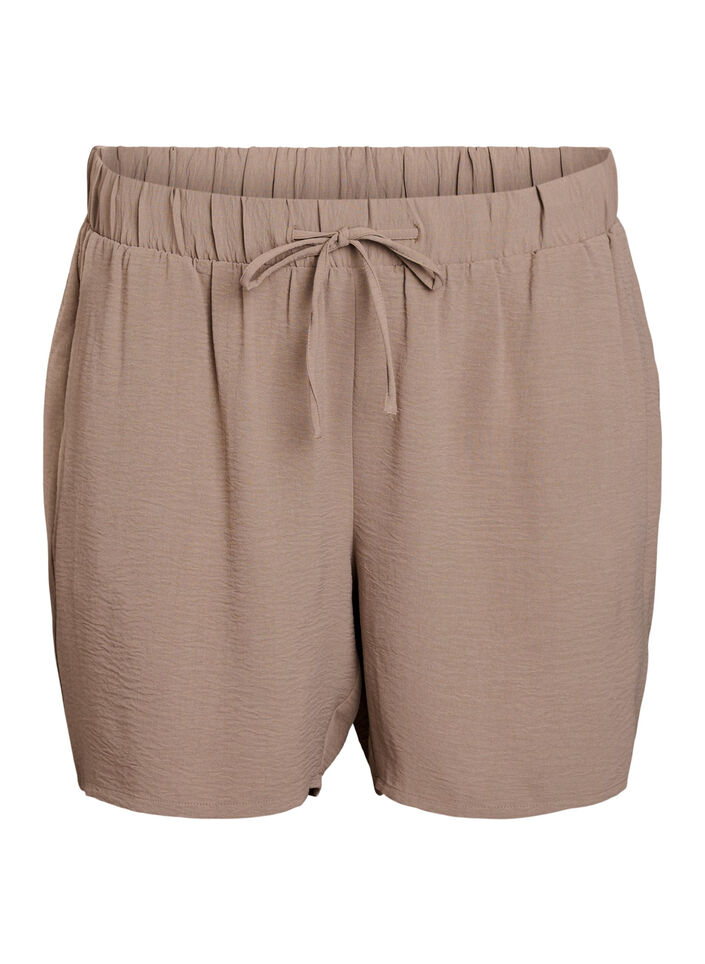 Kurze Hose mit Taschen und elastischem Bund, Braun, Packshot image number 0
