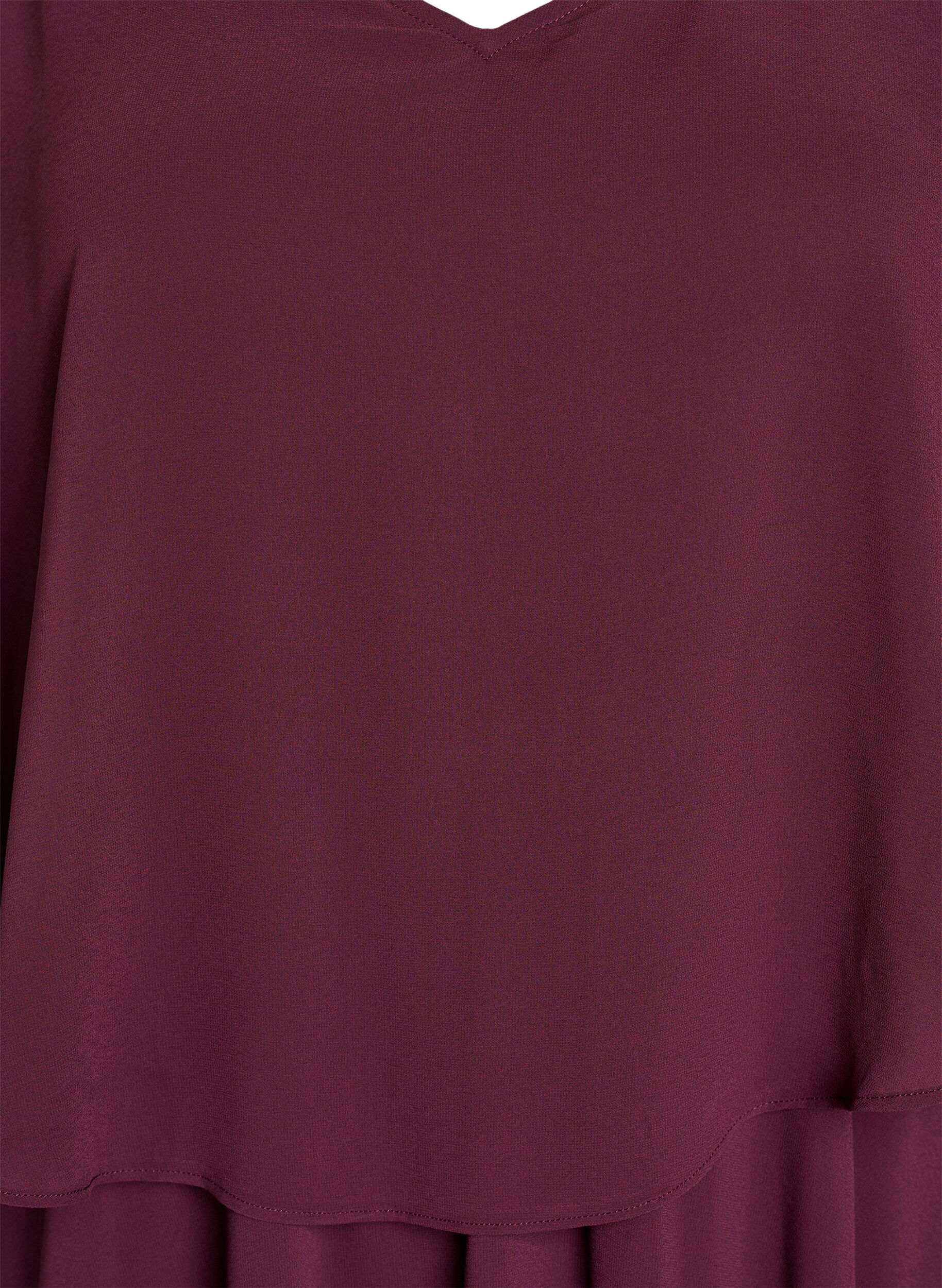 Zizzi A-Linie Maxikleid mit kurzen &Auml;rmeln, Rot, Packshot image number 2